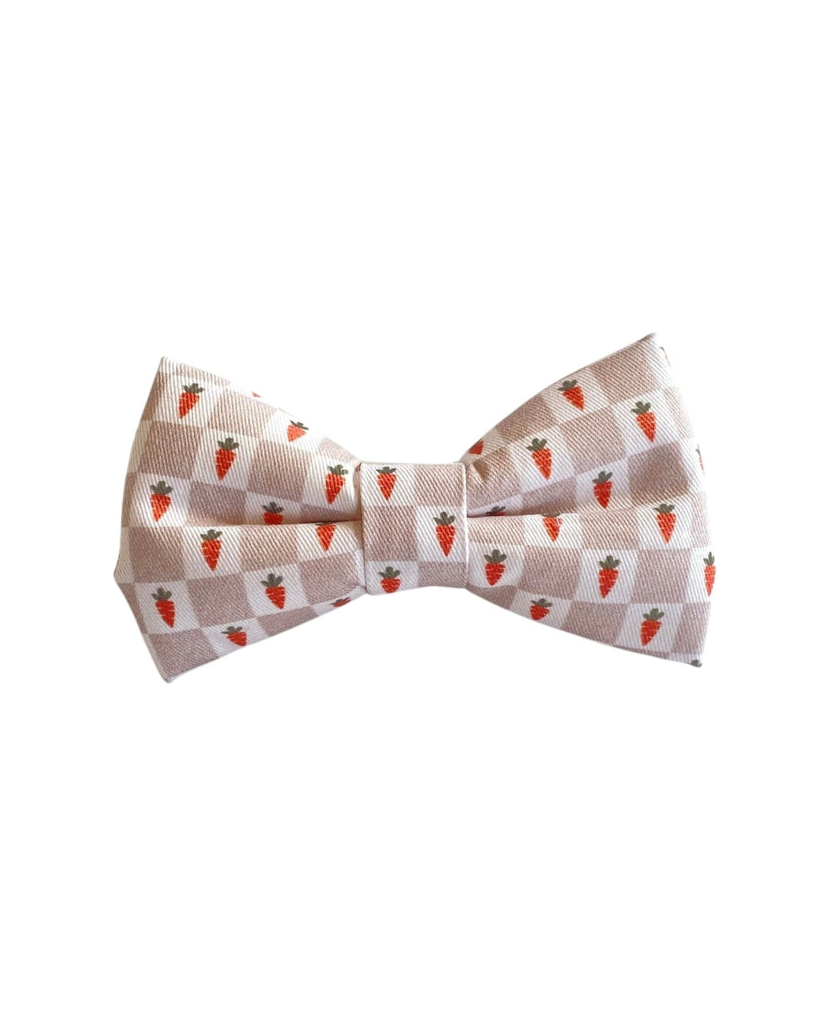 Carrot Checker Dog Collar Bow Tie